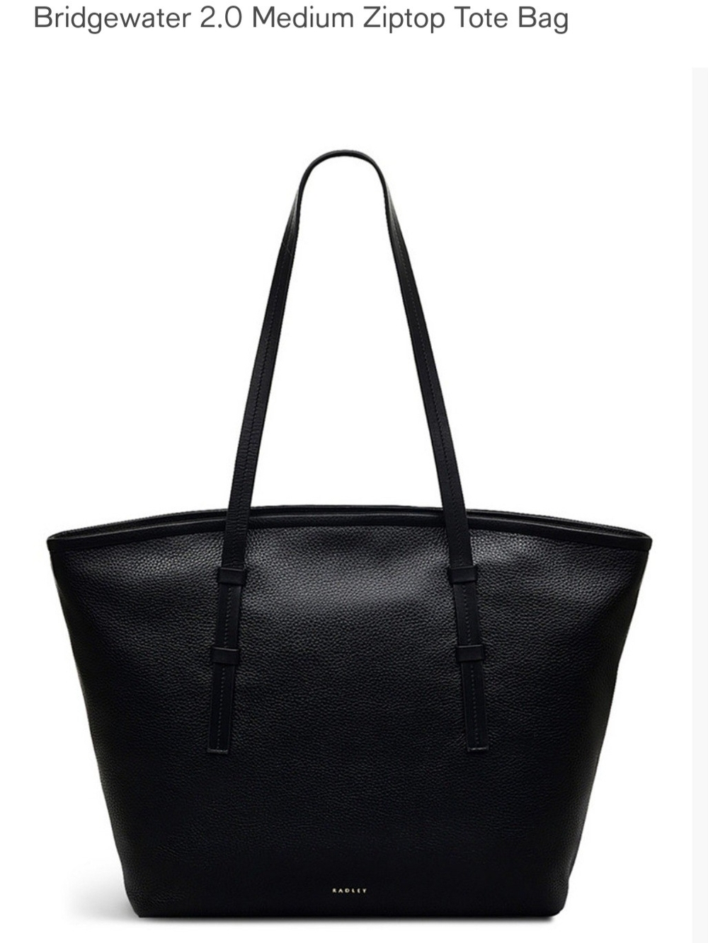 Radley London Black Bridgewater 2.0 Medium Ziptop Tote Bag